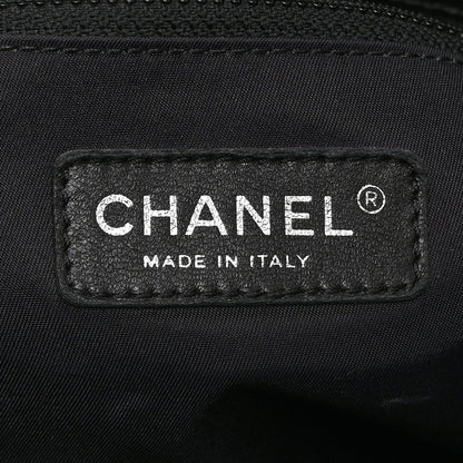 Chanel Coated Canvas Quilted Large Paris Biarritz Tote Black 6 of 10