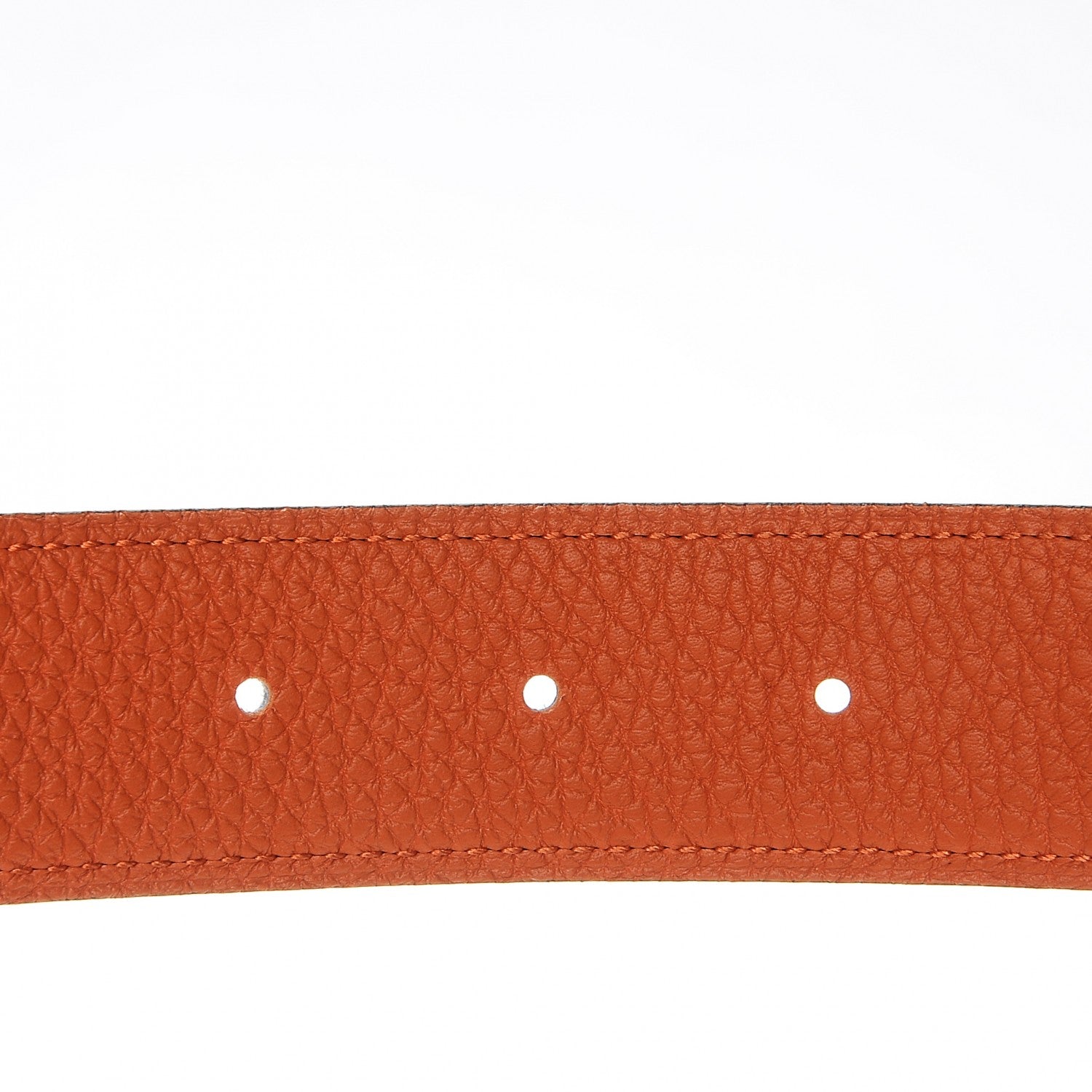 Hermes Box Togo 32mm H Belt 100 Black Orange 7 of 9