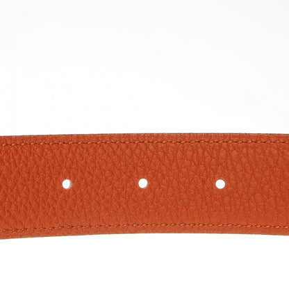 Hermes Box Togo 32mm H Belt 100 Black Orange 7 of 9
