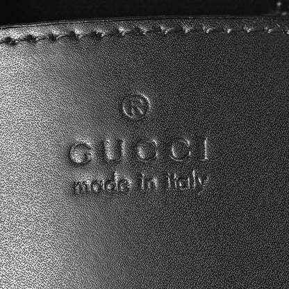 Gucci GG Supreme Monogram Appia Calfskin Web Mini Tote Bag Black 6 of 10