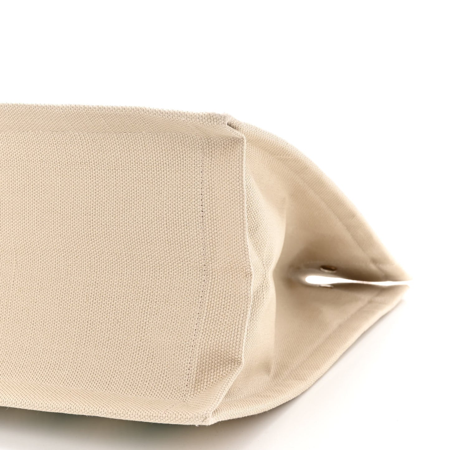 Cotton Linen Calfskin Striped Rive Gauche Tote Water Green