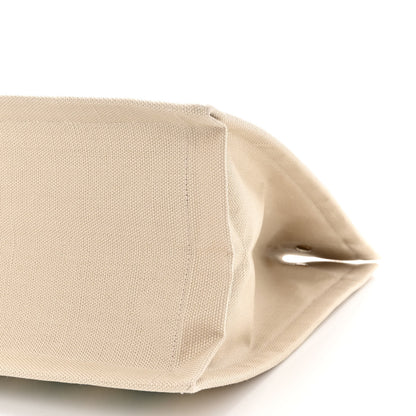 Saint Laurent Cotton Linen Calfskin Striped Rive Gauche Tote Water Green 10 of 10