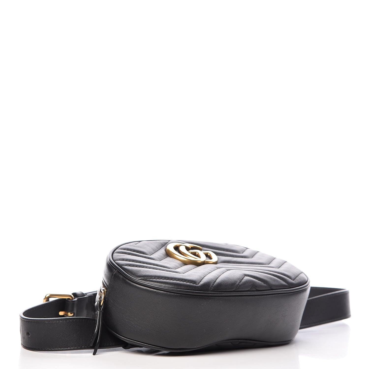 Gucci Calfskin Matelasse GG Marmont Belt Bag 95 38 Black 4 of 10