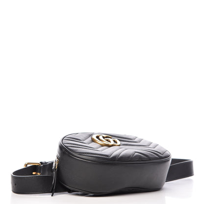 Gucci Calfskin Matelasse GG Marmont Belt Bag 95 38 Black 4 of 10