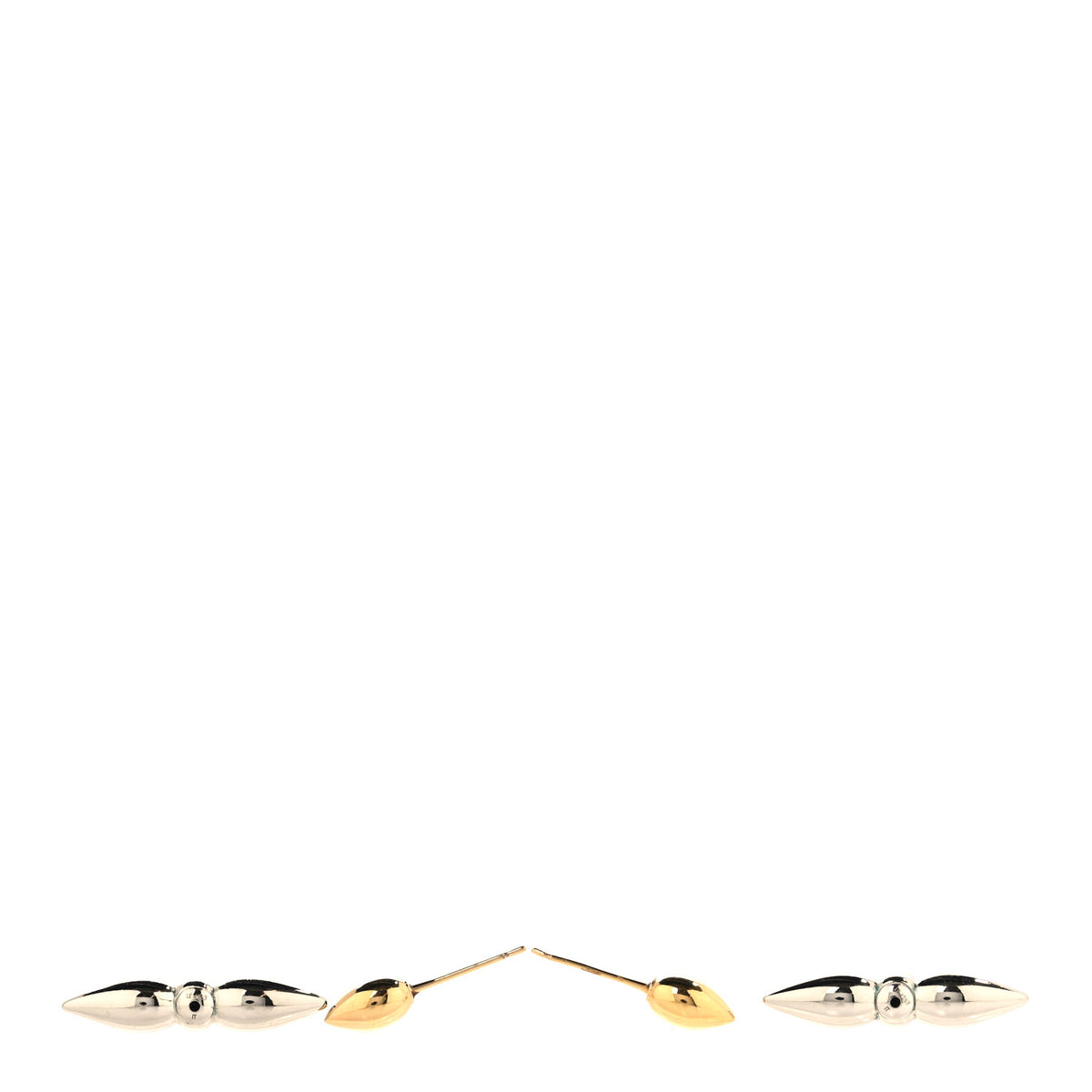 Louis Vuitton Metal Louisette Earrings Silver Gold 3 of 4