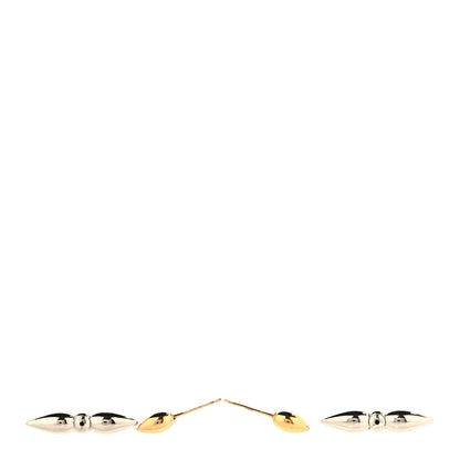 Louis Vuitton Metal Louisette Earrings Silver Gold 3 of 4