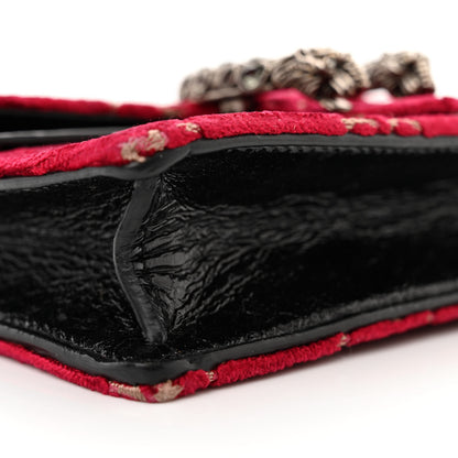 Gucci Velvet GG Monogram Super Mini Dionysus Shoulder Bag Red Cipria Black 8 of 9