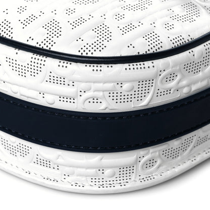Christian Dior Calfskin Perforated Oblique Medium Bobby Flap White Blue 10 of 12