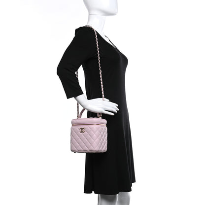 Chanel Caviar Quilted Small Top Handle Vanity Case With Chain Light Pink 2 of 10