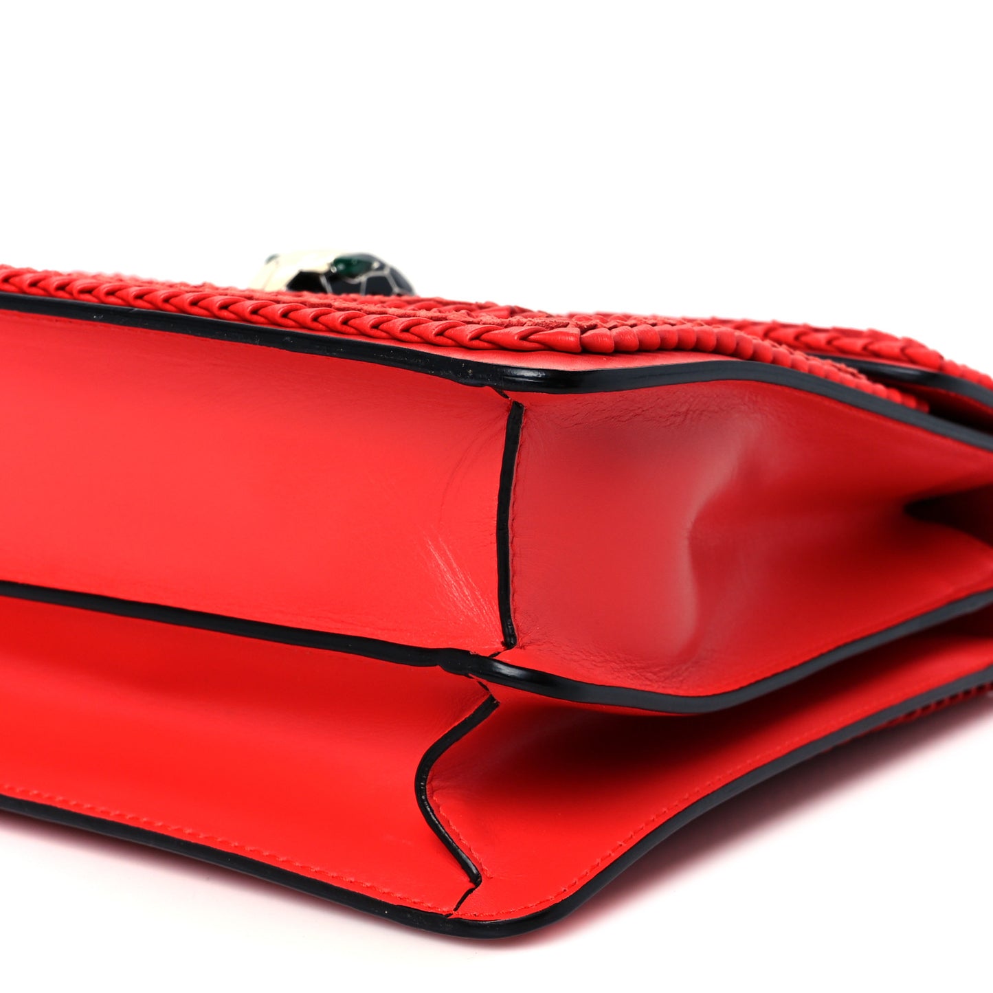 Calfskin Plisse Serpenti Forever Crossbody Bag Red