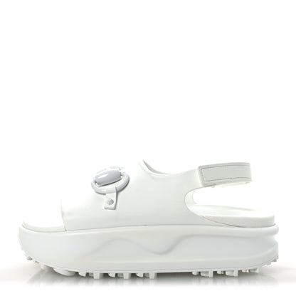 Gucci Soft Rubber Horsebit Touch Womens Strapped Sandals 38 Great White 1 of 11