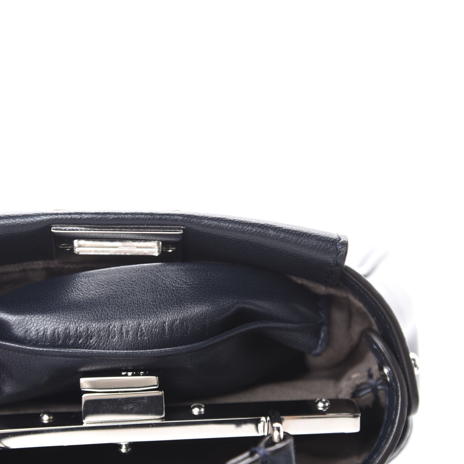 Fendi Shiny Nappa Botanic Garden Embroidered Micro Peekaboo Iconic Satchel Ocean Arancio 9 of 10