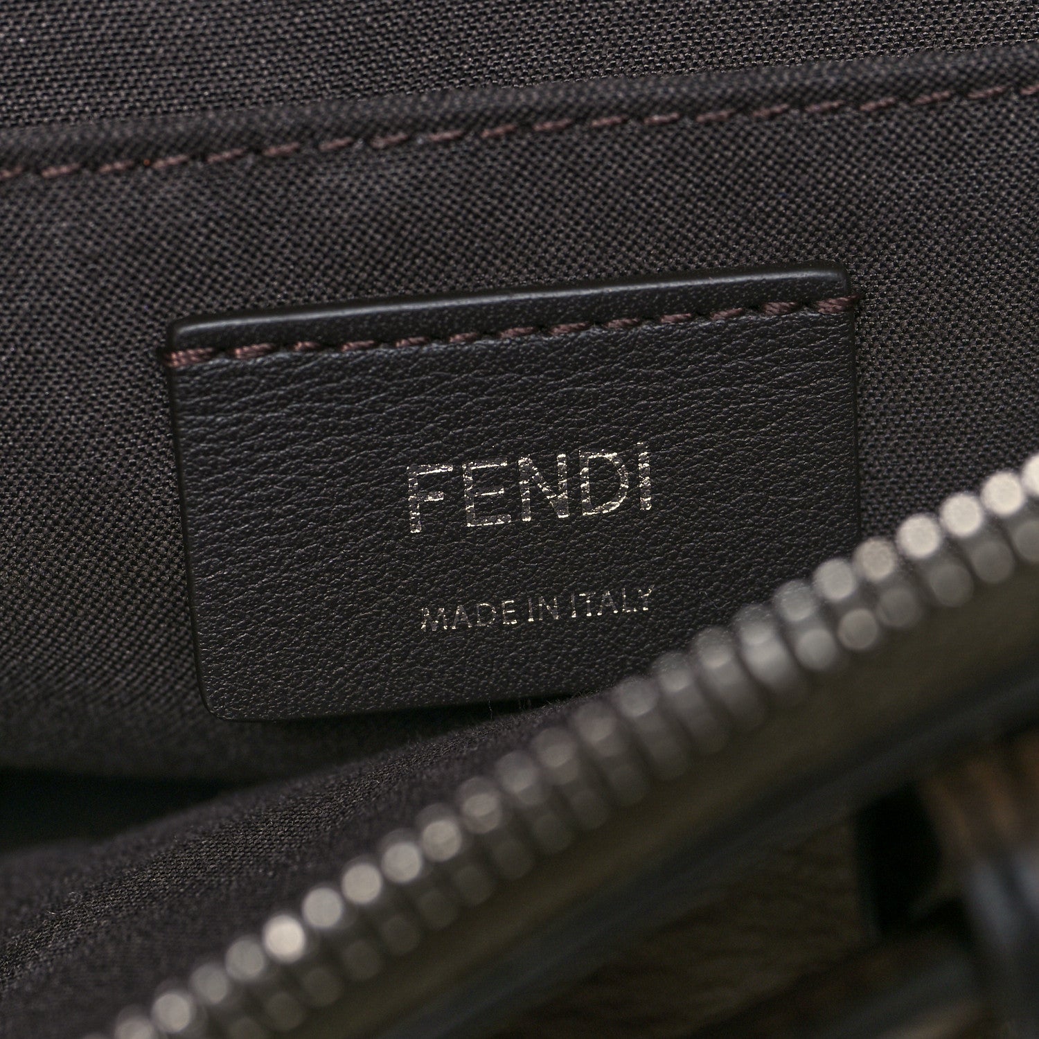 Fendi Vitello Dolce Bi-Color FF 1974 Embossed Mini By The Way Boston Bag Maya Black 6 of 13