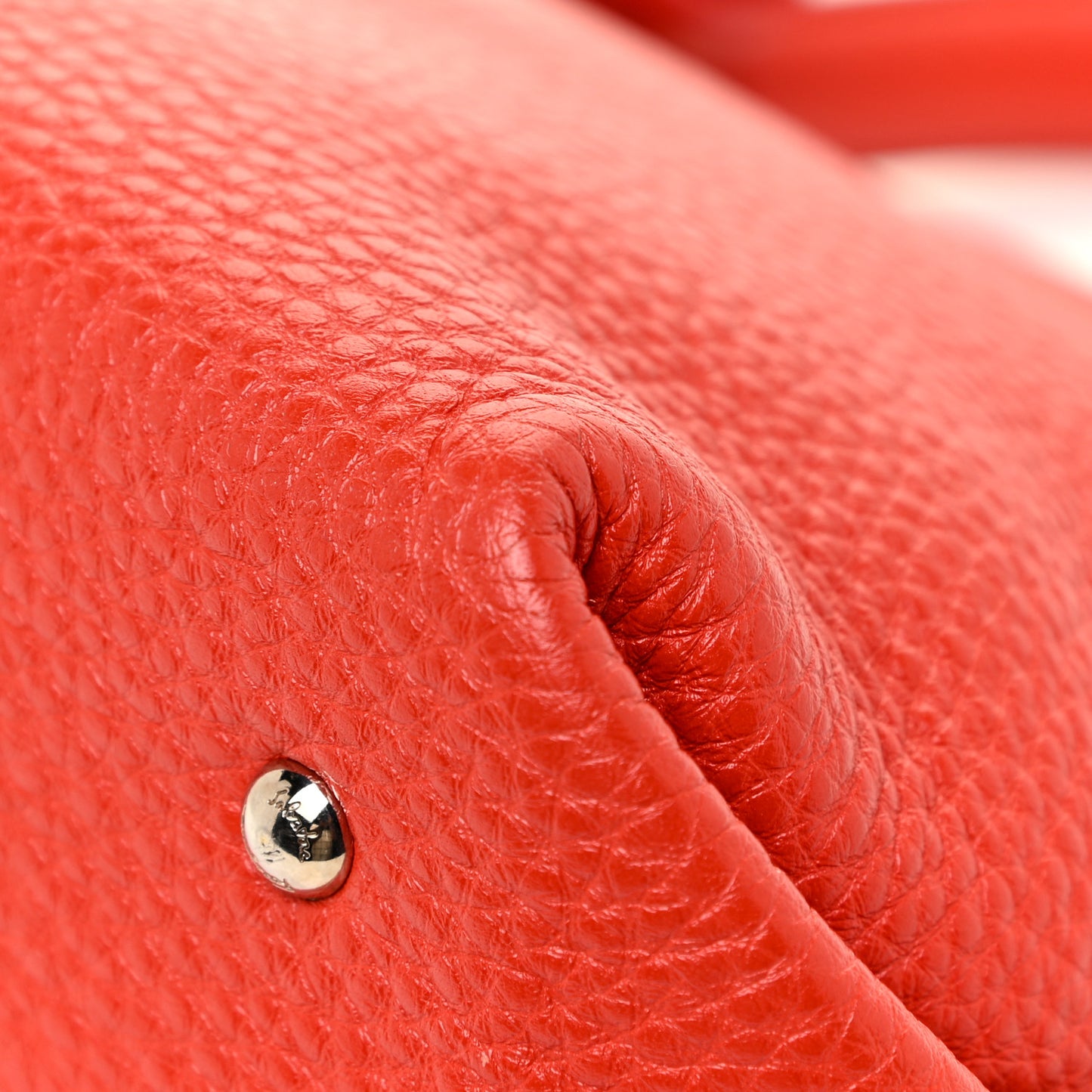 Grained Calfskin Sofia Satchel Red