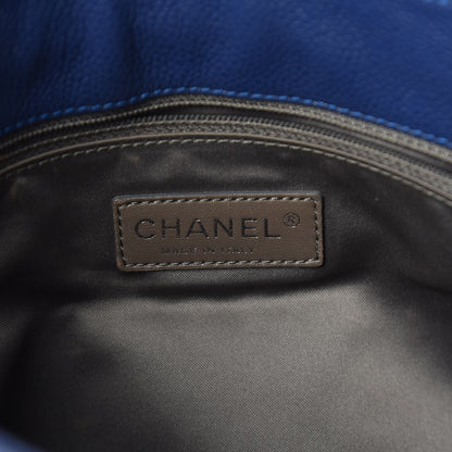 Chanel Glazed Caviar Flap Hobo Dark Blue 8 of 10