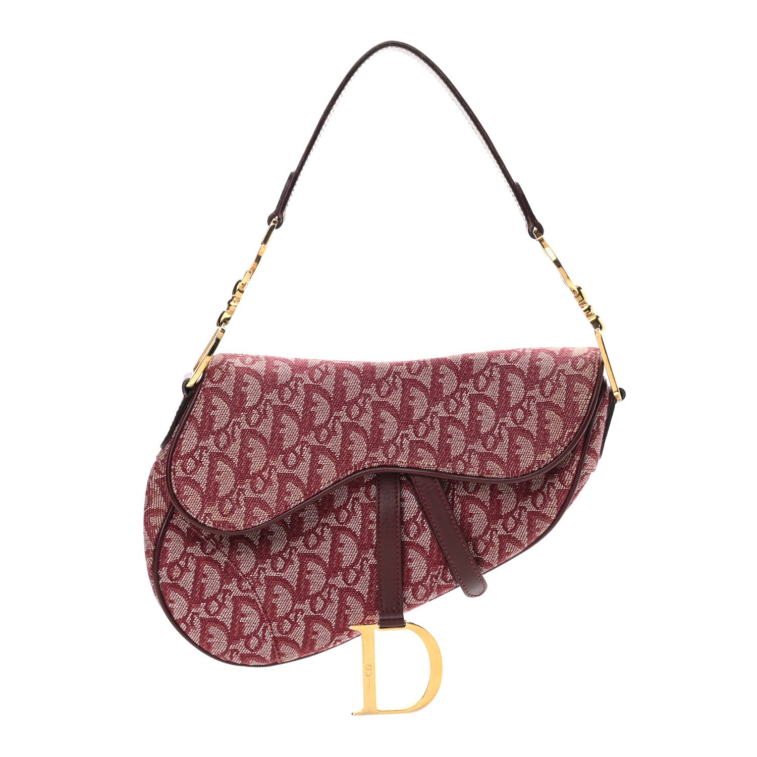 Christian Dior Monogram Saddle Bag Burgundy 1 of 10