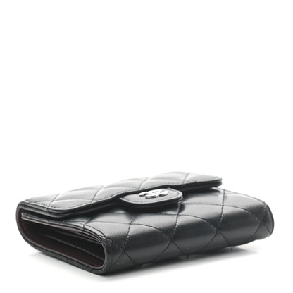Chanel Lambskin Quilted Compact Flap Wallet Black 4 of 7