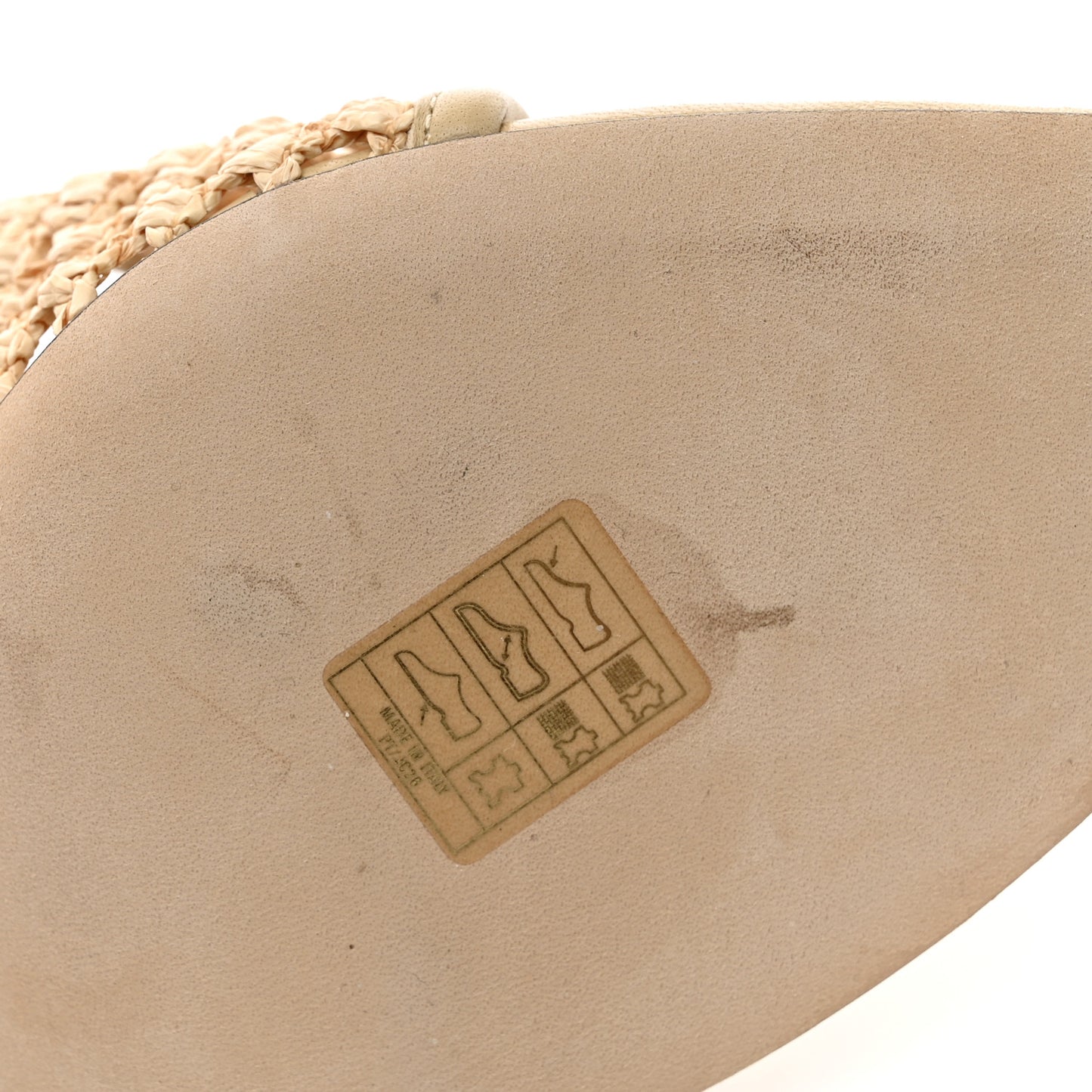 Woven Raffia Seher Sandals 36 Beige