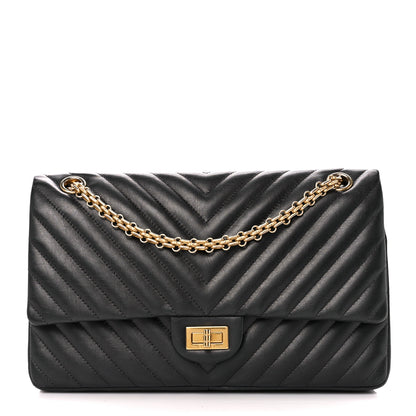 Chanel Aged Calfskin Chevron Quilted 2.55 Reissue 226 Flap Black 1 of 11