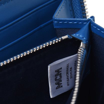 MCM Visetos Large Zip Around Wallet Black Blue 7 of 18