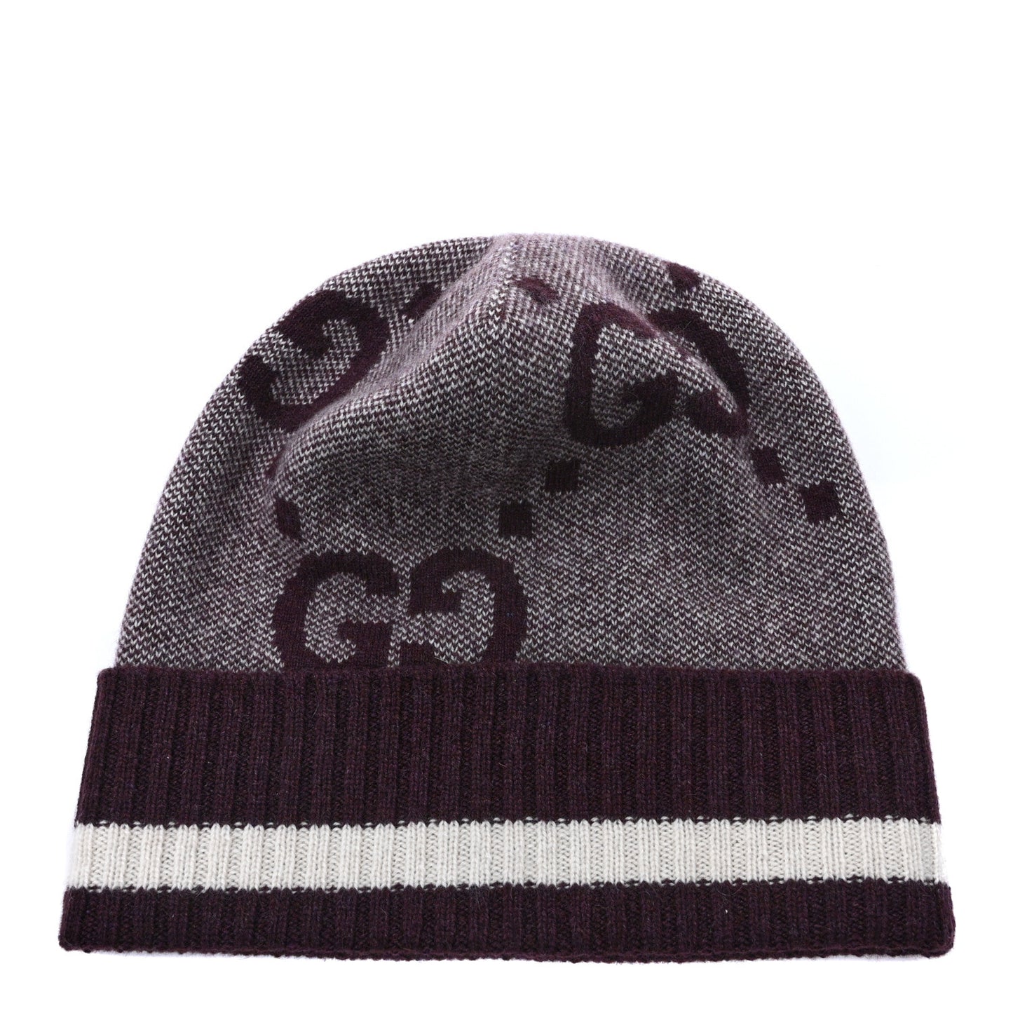 Cashmere Jacquard Monogram Jumbo GG Canvy Hat Beanie Hat M Lipstick Rose Ivory