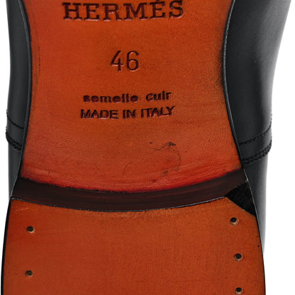 Hermes Calfskin Mens Philip Oxford 46 Black 10 of 11