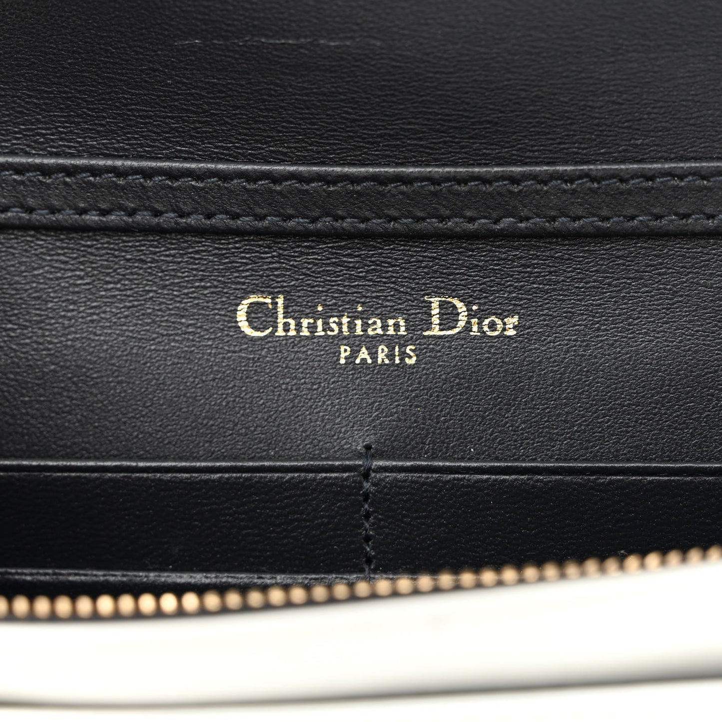 Patent Micro-Cannage Diorama Wallet on Chain Pouch White