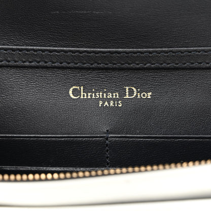 Christian Dior Patent Micro-Cannage Diorama Wallet on Chain Pouch White 6 of 11