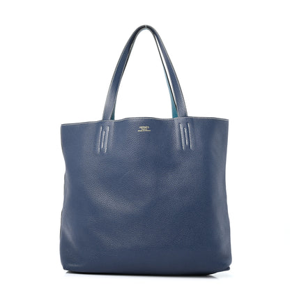Hermes Taurillon Clemence Double Sens 36 Reversible Tote Bleu Sapphire Izmir 1 of 13