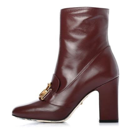 Gucci Malaga Kid GG Victoire 95mm Ankle Boots 39 Vintage Bordeaux 1 of 9