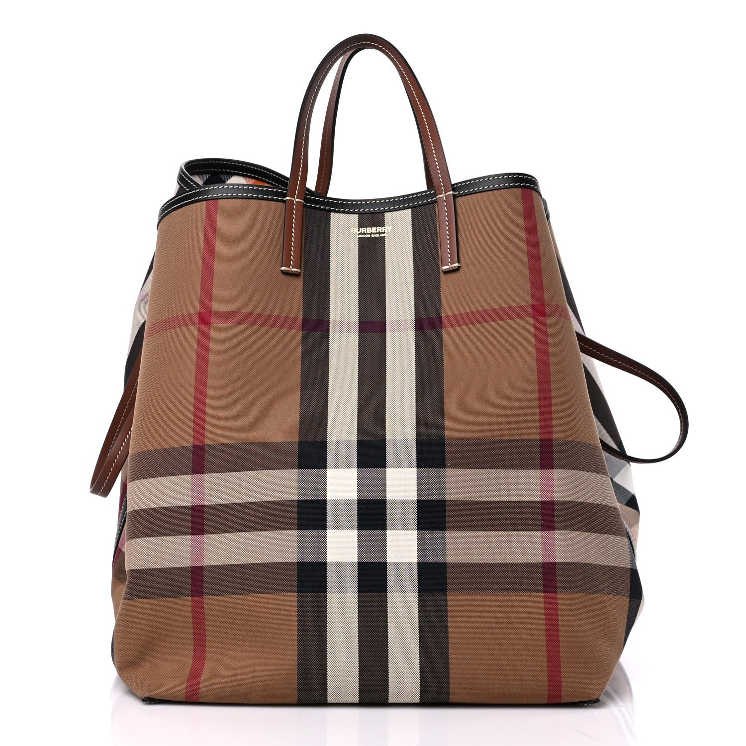 Burberry Vintage Check XL Beach Tote Dark Birch 3 of 13