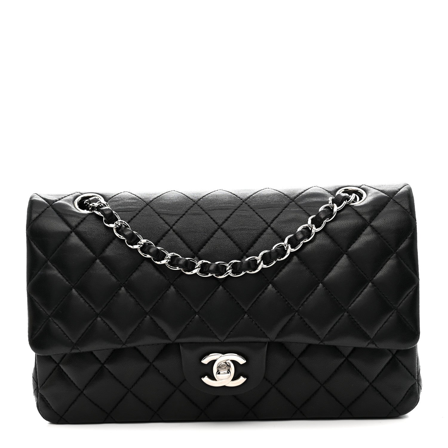 Chanel Lambskin Quilted Medium Double Flap Black 1 of 13