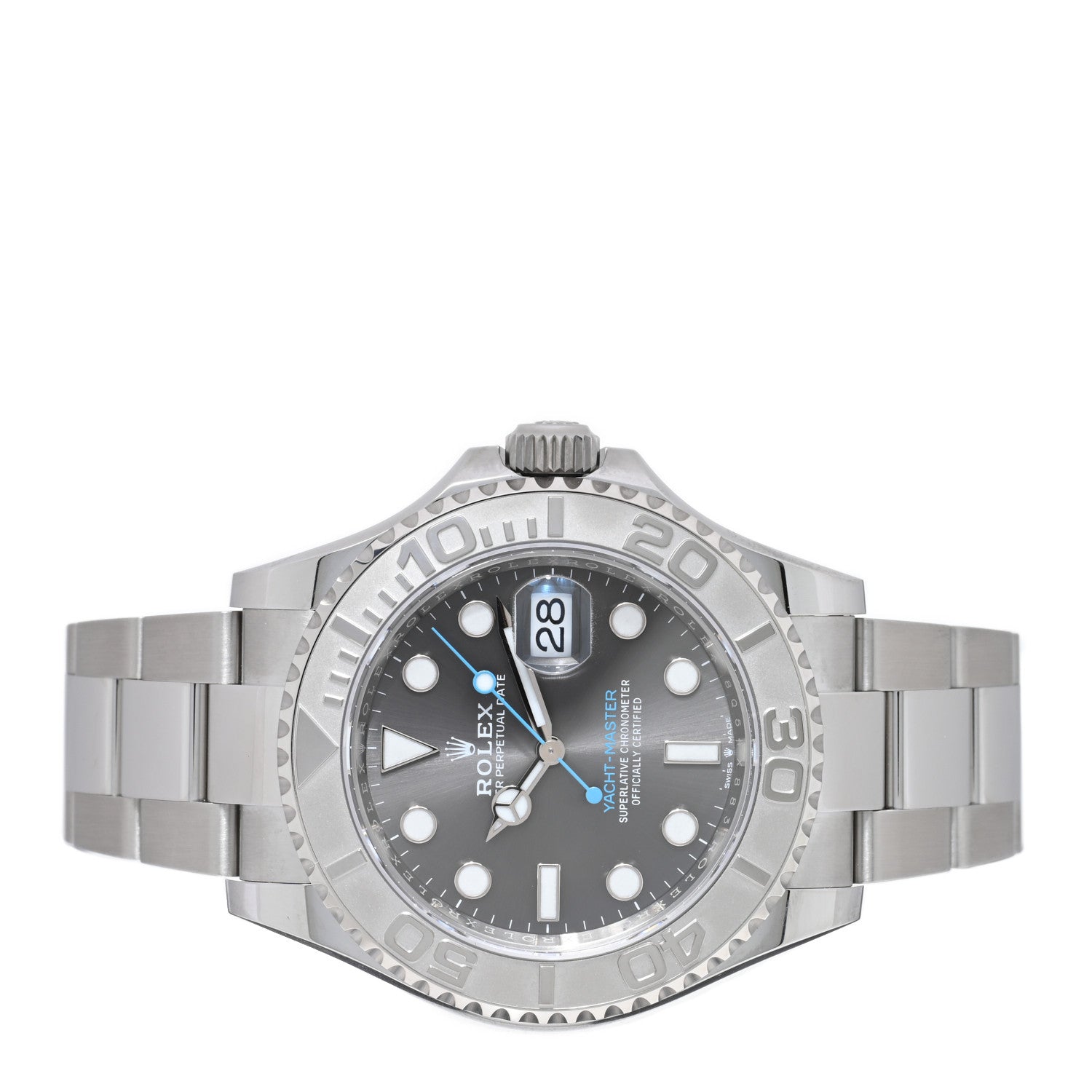Rolex Stainless Steel Platinum 40mm Oyster Perpetual Date Yacht-Master Watch Slate 126622 2 of 5