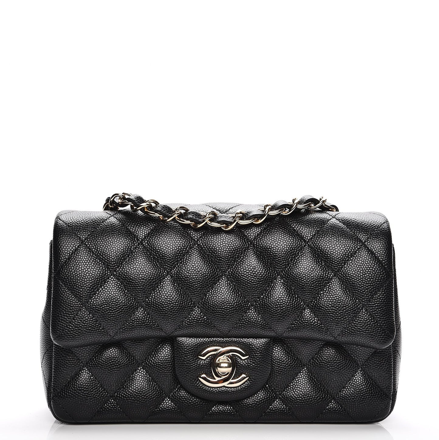 Caviar Quilted Mini Rectangular Flap Black