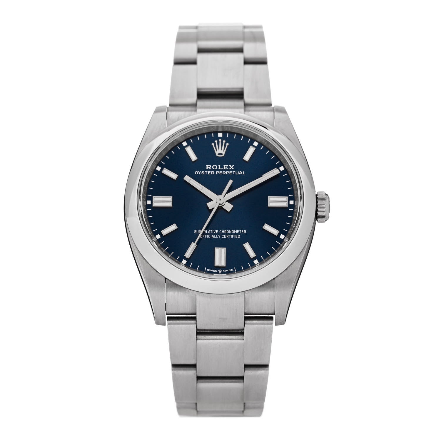 Rolex Stainless Steel 36mm Oyster Perpetual Watch Bright Blue 126000 1 of 5