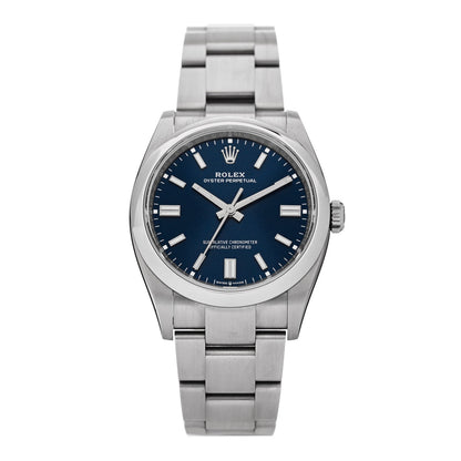 Rolex Stainless Steel 36mm Oyster Perpetual Watch Bright Blue 126000 1 of 5