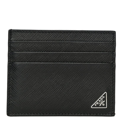 Prada Saffiano Triangle Card Case Black 1 of 10
