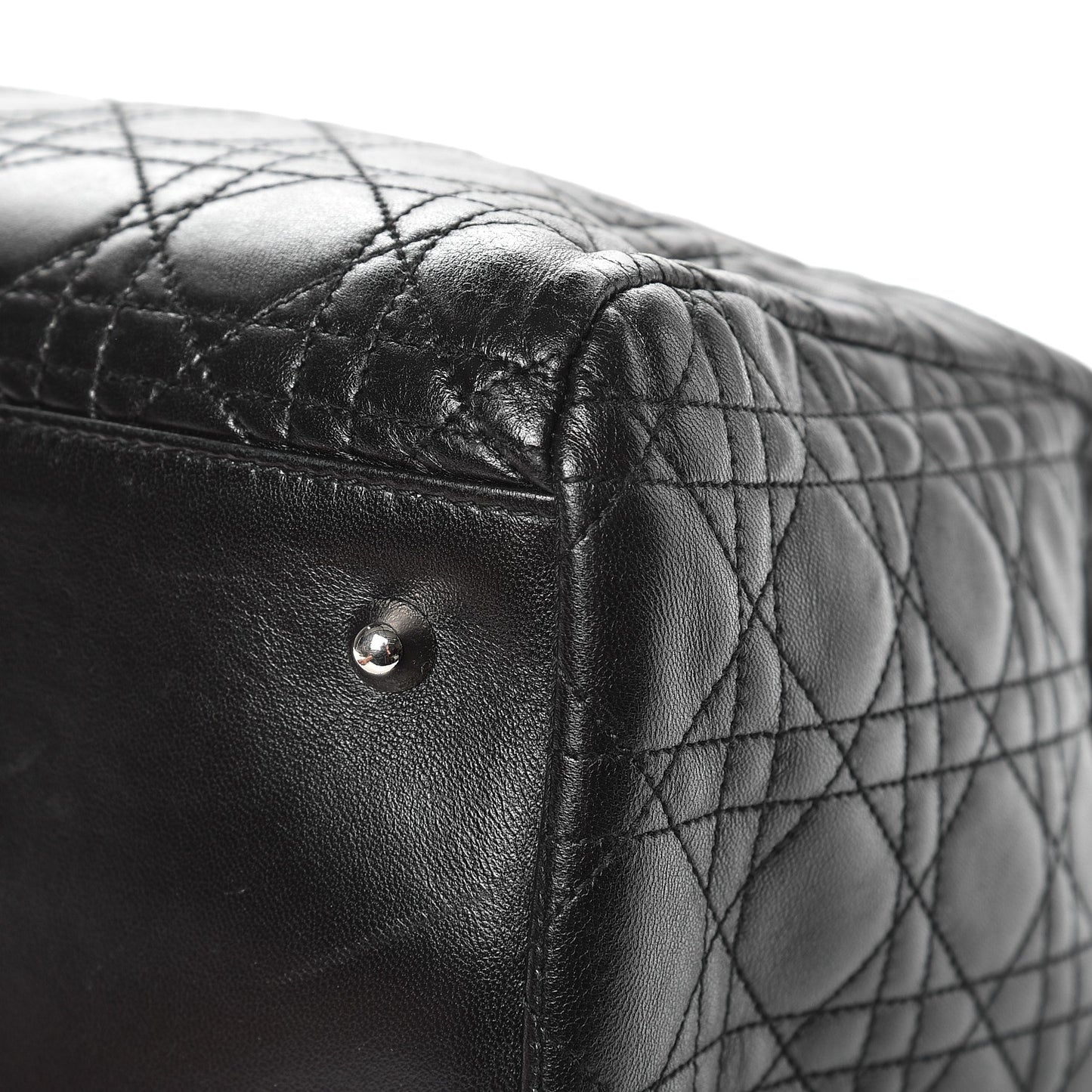 Lambskin Cannage Large Soft Lady Dior Shopping Tote Black