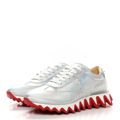 Christian Louboutin Laser Reflective Calfskin Mens Loubishark Sneakers 43 Laser White 3 of 9