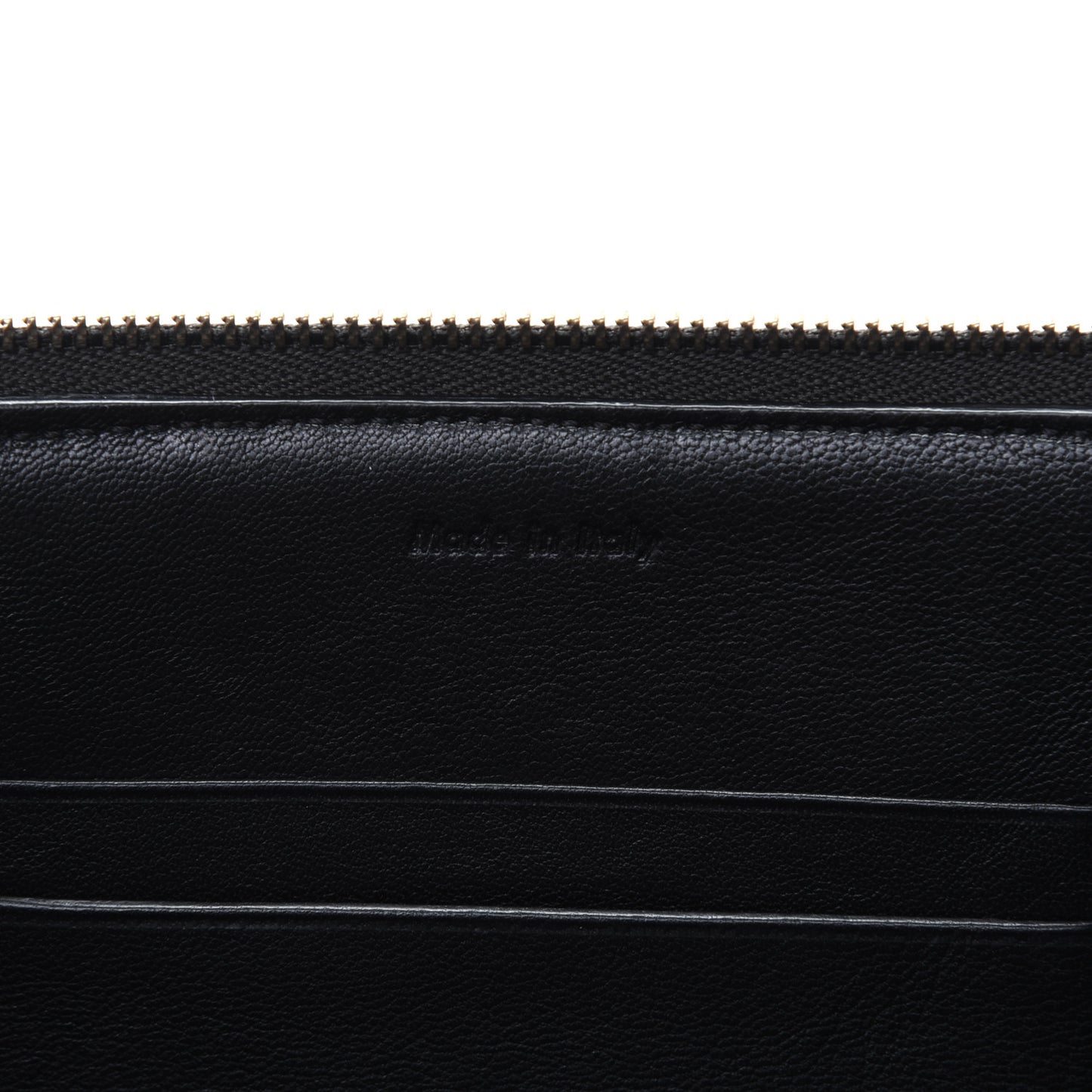 Cotton Canvas Lambskin Striped Solo Clutch Pouch Black