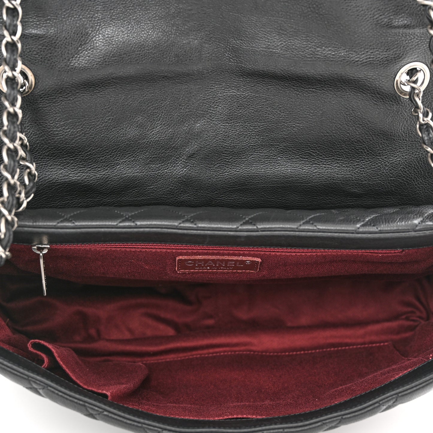 Calfskin Quilted Large Istanbul Flap Black