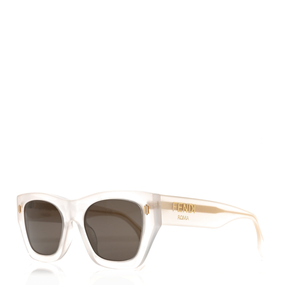 Fendi Acetate Fendi Roma Square Sunglasses FE401001I Transparent Gold 1 of 7