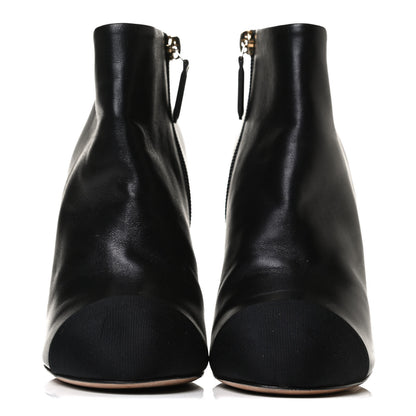 Chanel Lambskin Grossgrain Pearl Cap Toe Boots 35 Black 2 of 14
