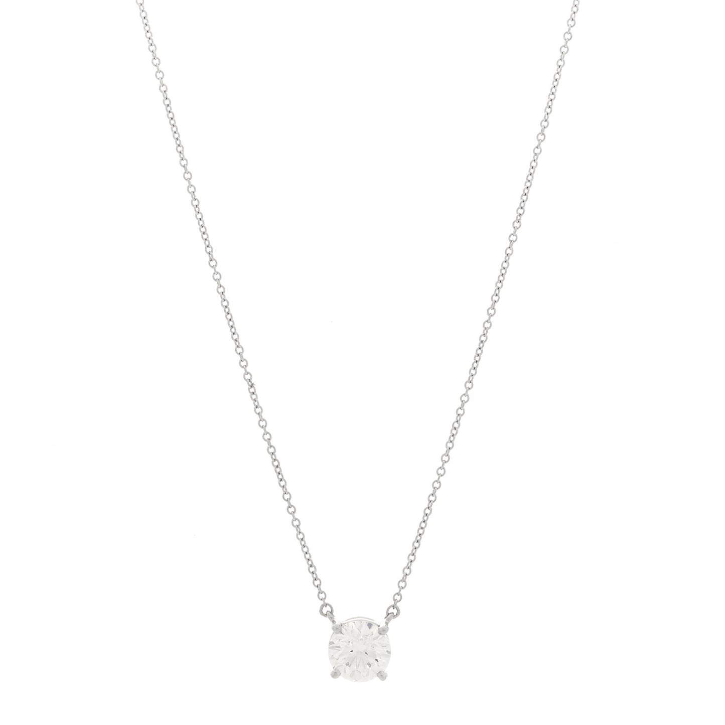 Platinum Diamond 1.52ct Solitaire Pendant Necklace
