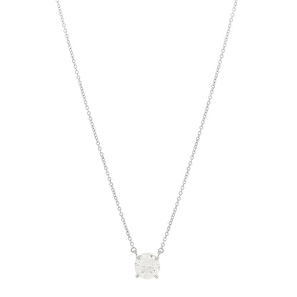 Tiffany Platinum Diamond 1.52ct Solitaire Pendant Necklace 1 of 5