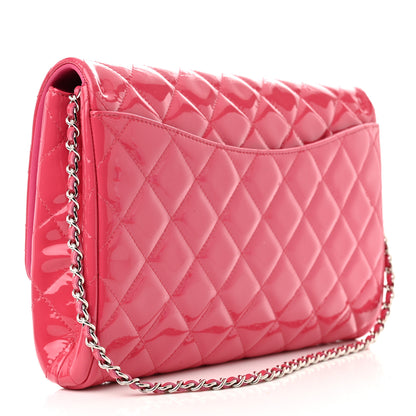 Chanel Patent Quilted Clutch with Chain Flap Fuchsia 3 of 11
