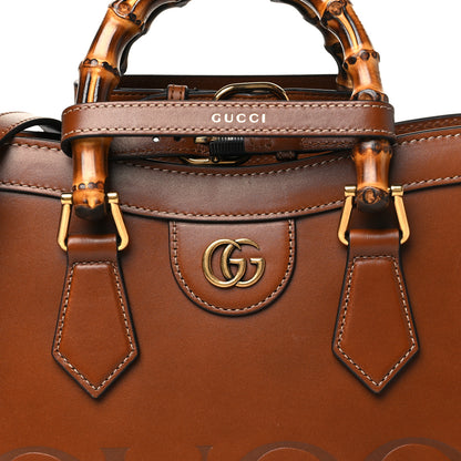 Gucci Charisma Calfskin Gucci Embossed Small Diana Tote Bag Peanut Brown 6 of 8