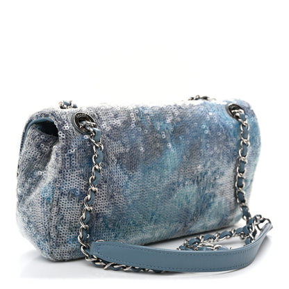 Chanel Sequin Mini Waterfall Flap Light Blue 3 of 10