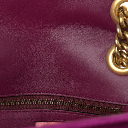 Gucci Velvet Matelasse Small GG Marmont Shoulder Bag Fuchsia Violet Cyclamen 11 of 14