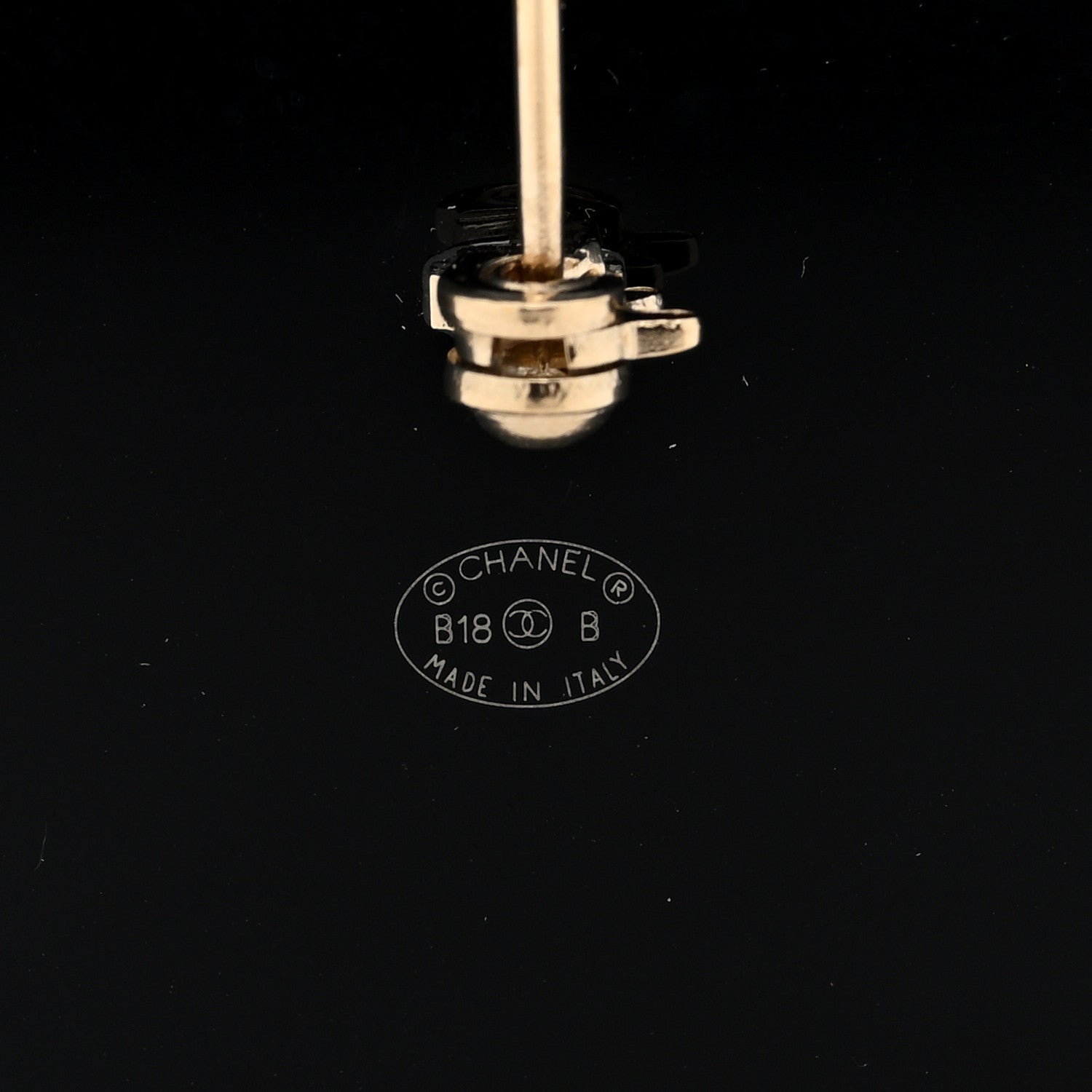 Chanel Resin Pearl Perfume Bottle CC Brooch Black Gold 3 of 4
